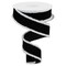 RG Ribbon: Black Velvet with White Trim 1.5" - 2.5" Wide x 10 Yards - For Bows, Wreaths, Crafts, and Decorations